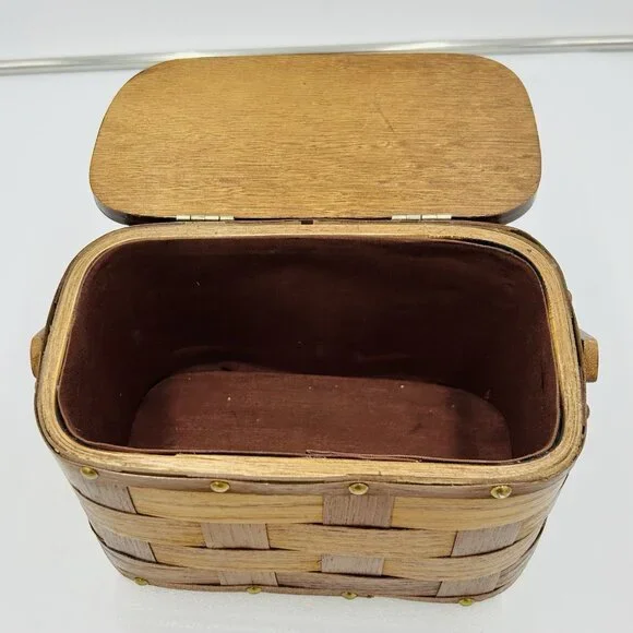 VTG 60s 70s Caro Nan? Folk Art Painted Mushroom Basket Purse Boho Hippie Cottage - Picture 7 of 10